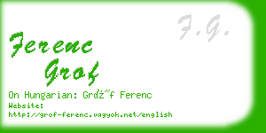 ferenc grof business card